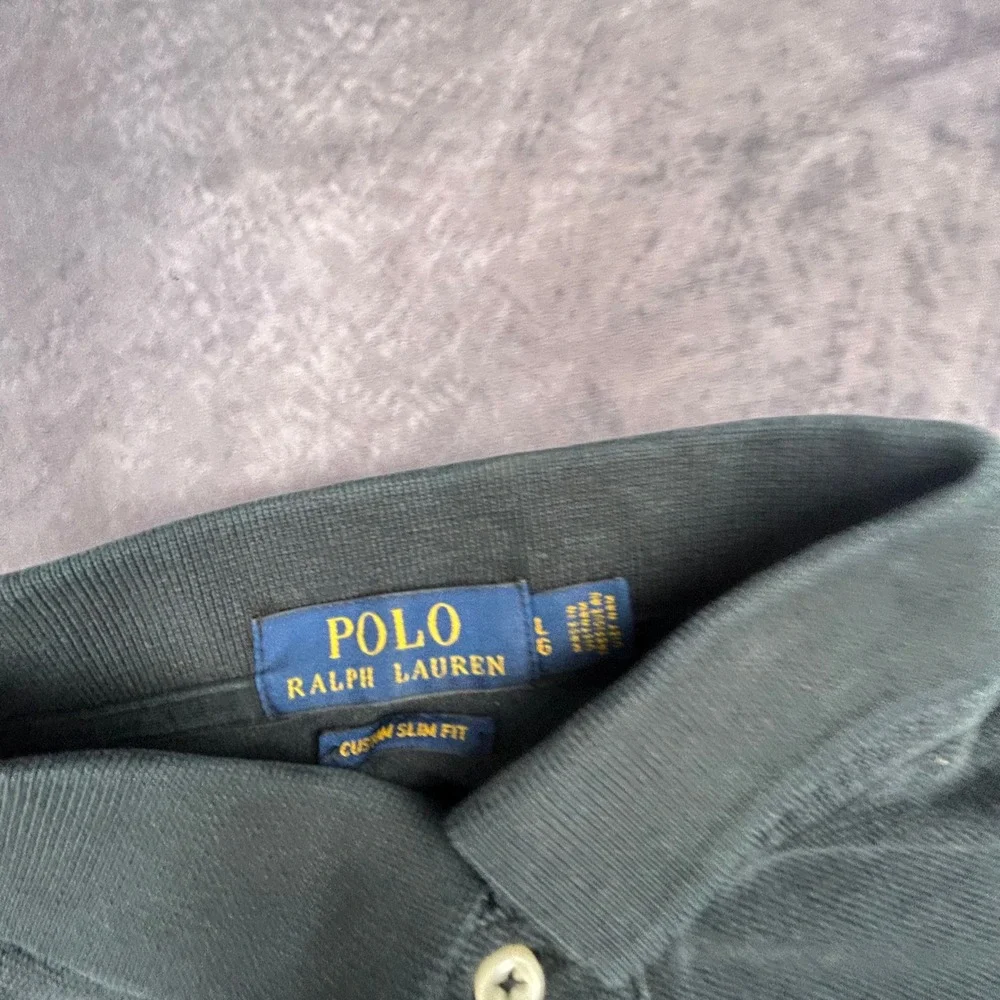 Polo‎ Ralph Lauren Mens Custom Slim Fit Polo Shirt Black Large Short Sleeve 0818